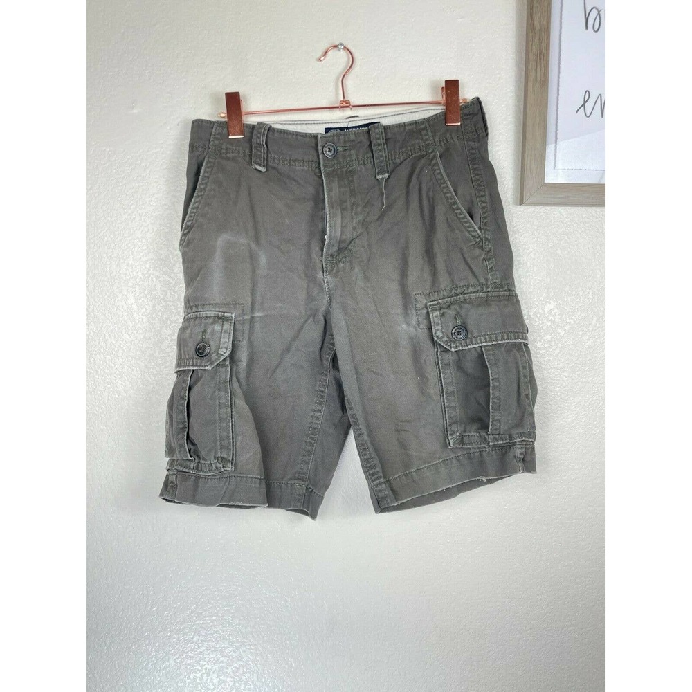 American Eagle Classic Cargo Shorts Size 30 Grey Men's 100% Cotton